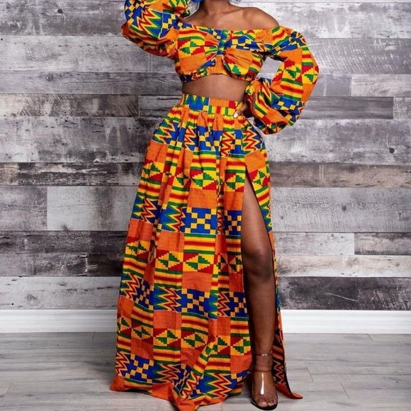 NWT OFUURE African Print Maxi Skirt - Picture 10 of 10